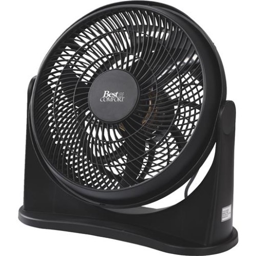 Best Comfort 12 in. 3-Speed Black Floor Fan 15650 - All