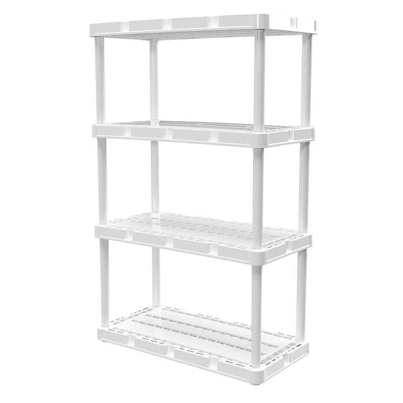12 in. W X 48 in. H X 24 in. D 4 Shelves Resin Freestanding Cabinet Storage Unit System for Home or Garage in White