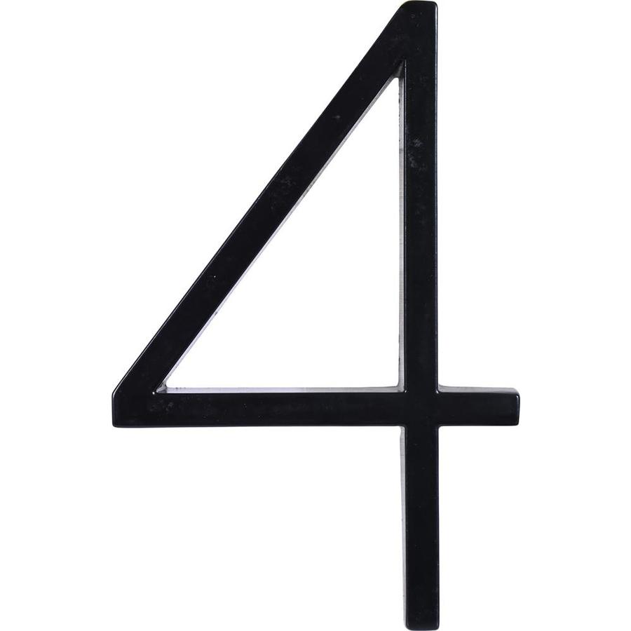 Hillman Distinctions 5 in. Black Metal Screw-on Number 4 1 Pc