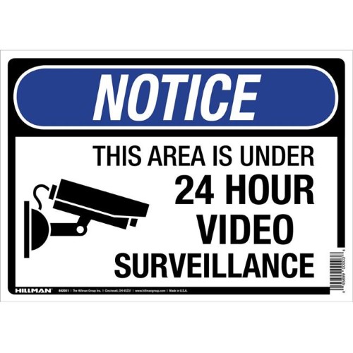 Hillman English White Security Sign 10 in. H X 14 in. W 