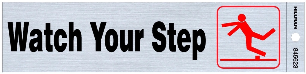 Hillman English Silver Safety Sign 2 in. H X 8 in. W 