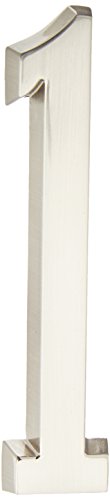 Hillman Distinctions 4 in. Silver Brushed Nickel Self-Adhesive Number 1 1 Pc