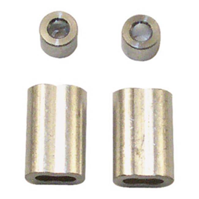 Prime-Line 3.9 in. W X 5.6 in. L X 3/16 in. D Aluminum Cable Ferrules and Stops