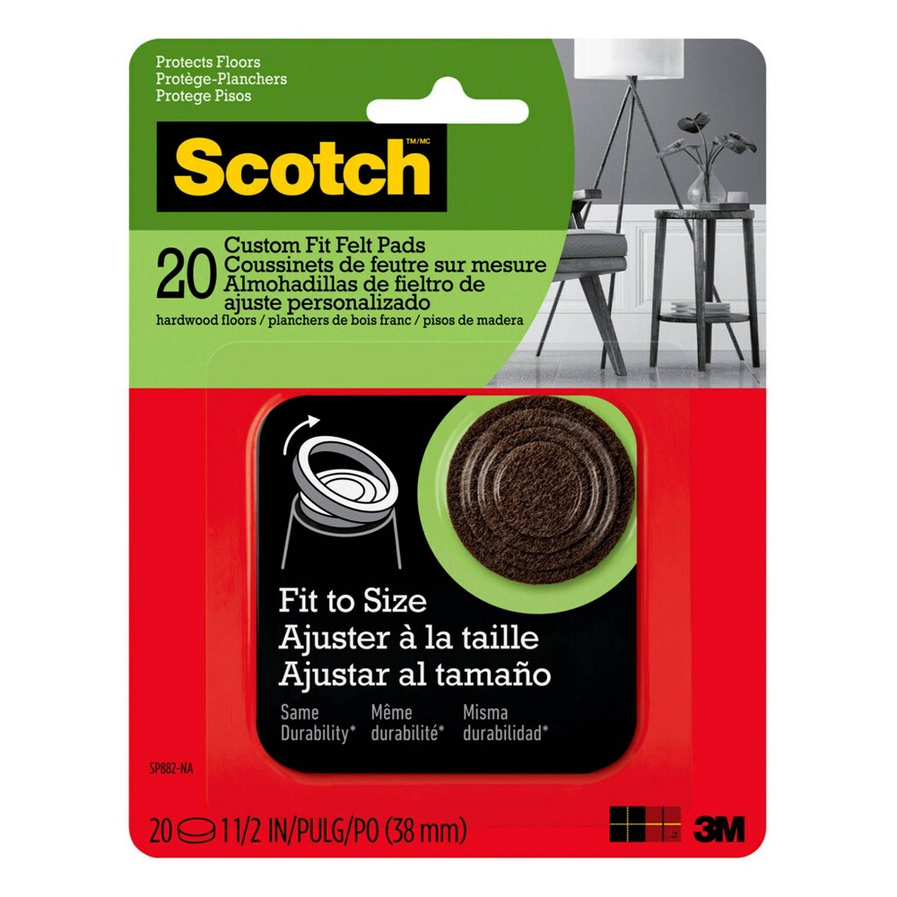 Scotch Felt Self Adhesive Protective Pad Brown Round 1 Pack