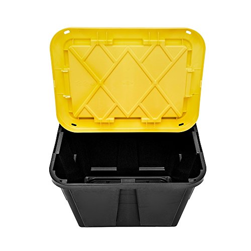 Greenmade Pro. Grade 12 Gal Black/Yellow Storage Box 14.7 in. H X 15 in. W X 20.5 in. D Stackable
