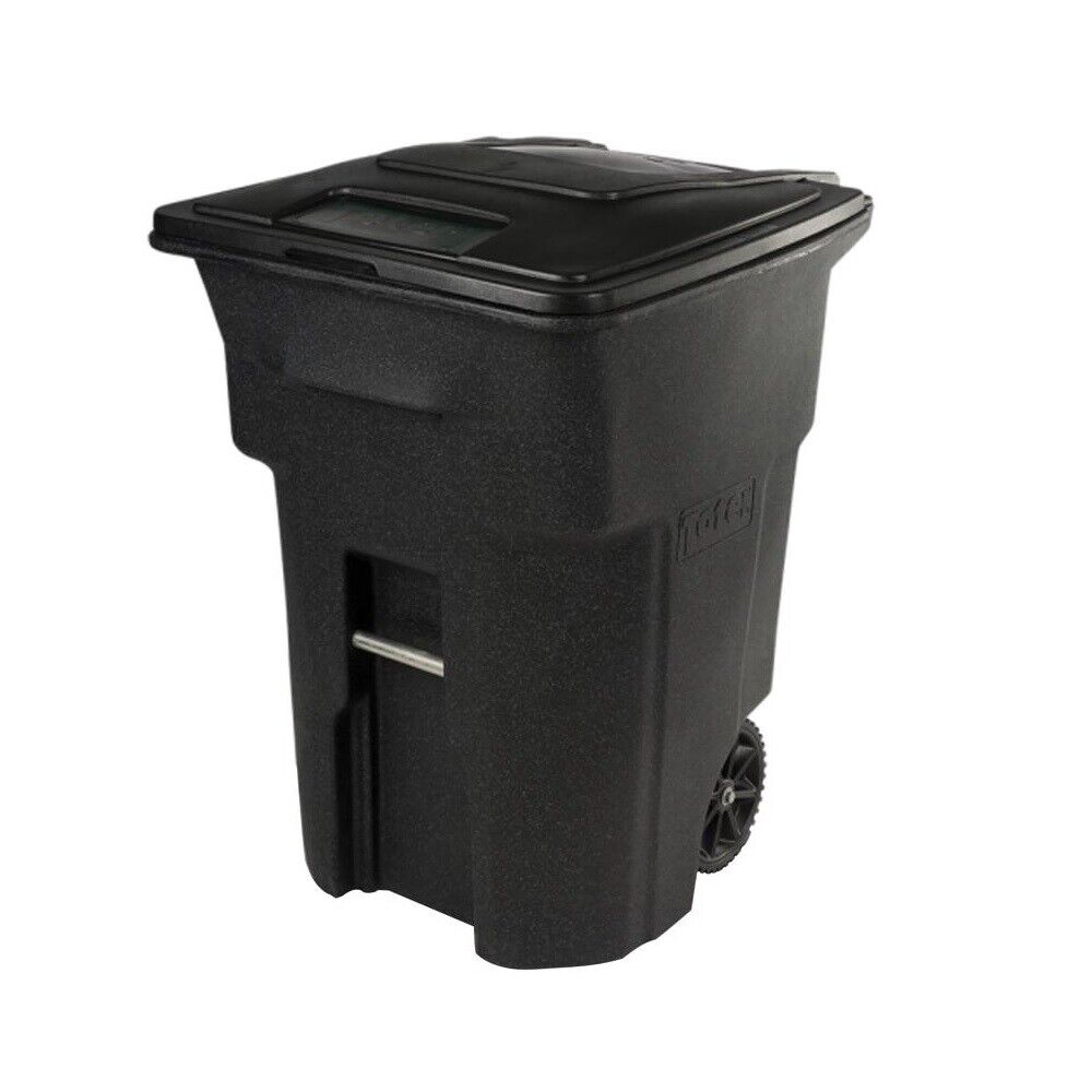 [5038345] Toter 48 Gal Black Polyethylene Wheeled Garbage Can Lid Included