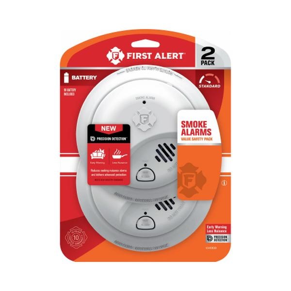 First Alert 2 Pack Battery-Powered Ionization Smoke Detector 2 Pk