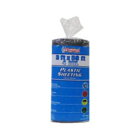 Film-Gard Plastic Sheeting 4 Mil X 3 Ft. W X 50 Ft. L Polyethylene Black 1 Pk