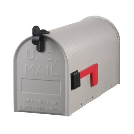 Architectural Mailboxes Grayson Classic Galvanized Steel Post Mount Gray Mailbox