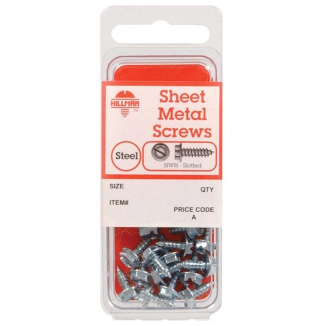 Hillman No. 12 X 3/4 in. L Slotted Hex Head Zinc-Plated Steel Sheet Metal Screws 5