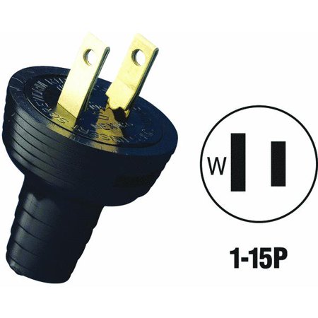 48642 15Amp-125 Volt Non Grounding Plug  Black Leviton Outlet Adapters