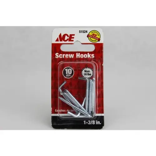 1-3/8  Zinc Plated Screw Hooks Ace Nails  Screws  & Staples 51524 Zinc