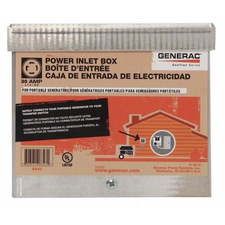Generac 30A Outdoor Generator Power Inlet Box 6343 - All