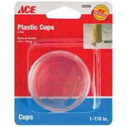 Ace Plastic Furniture Cups Clear Round 1-7/8 in. W 4 Pk