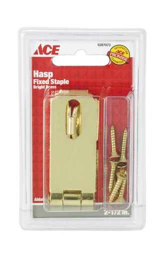 [5287073] Ace Bright Brass 2-1/2 in. L Fixed Staple Safety Hasp