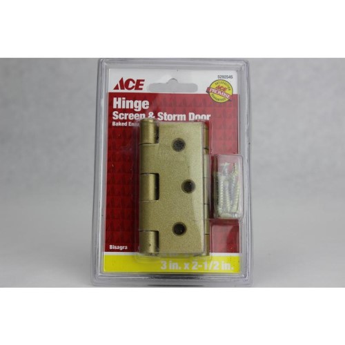 Ace 3 in. L Satin Brass Screen/Storm Door Hinge 2 Pk