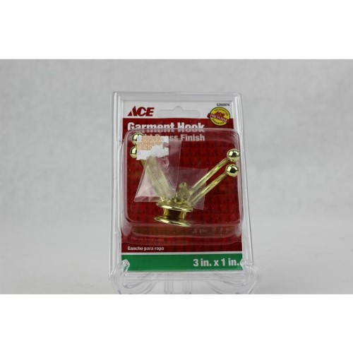 Double Garment Coat Hook Ace Coat Hooks 5292974 Polished Brass 082901139232