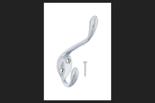 [Case of 5] 3-1/2 in. L Chrome Silver Metal Large Garment Hook