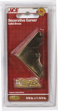 Ace Polished Brass Decorative Corner 5/8 in. 1-3/4 in. 4 Pk