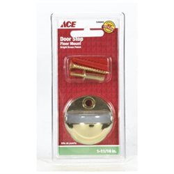 [5300843] 1-3/4  Bright Brass Finish Floor Mount Door Stop Ace Doorstops 01-3028-437