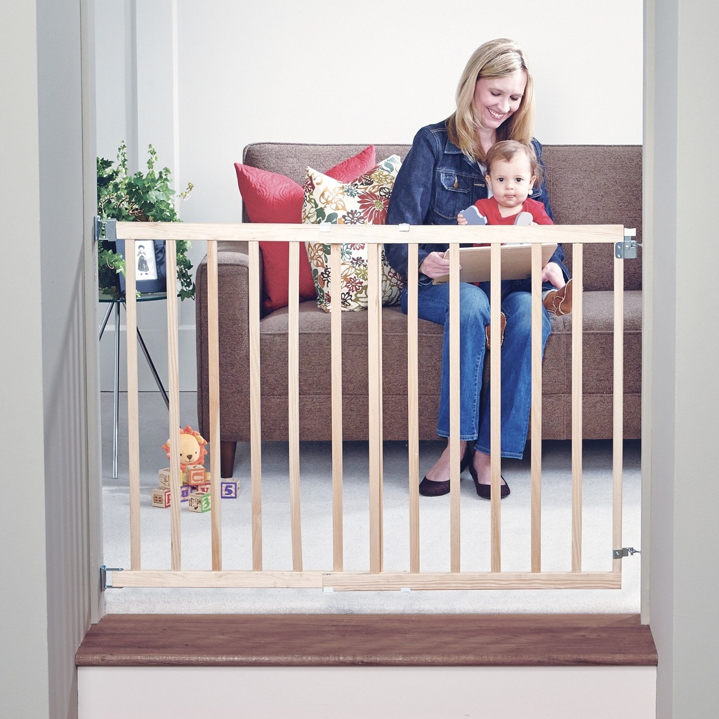 North States White 30 in. H X 28-42 in. W Wood Child Safety Gate