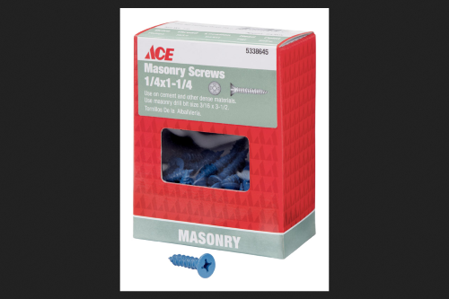 [5338645] Ace 1/4 in. X 1-1/4 in. L Phillips Flat Head Masonry Screws 1 Lb 80 Pk