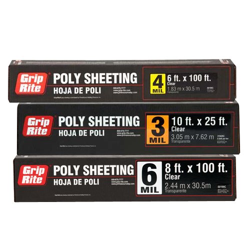Grip Rite Poly Sheeting Clear 6 Mil 20' X 100' - 620100C