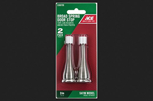 [5368709] 2Pk 3  Satin Nickel Spring Door Stop Ace Doorstops 5368709 Satin Nickel Plated