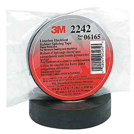 3m Linerless Electrical Rubber Tape 2242 3/4 in X 15 Ft 1 in Core Black