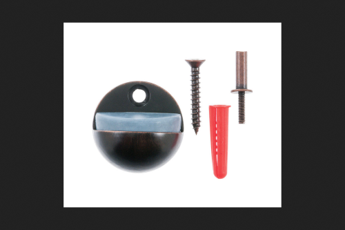 [5429774] Ace Metal Floor Mount Door Stop 1-1/8 in. H Oil-Rubbed Yellow