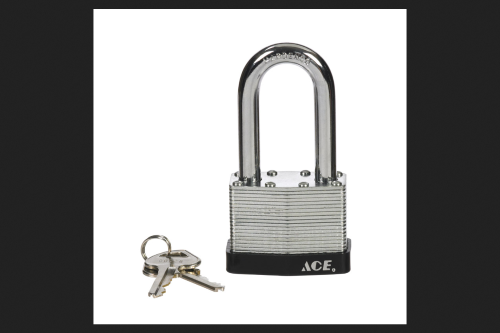 Ace 1-1/2 in. H X 2 in. W X 1-1/16 in. L Laminated Steel Double Locking Padlock