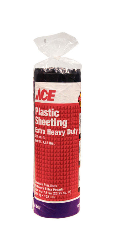 [55155] Ace Plastic Sheeting 6 Mil X 10 Ft. W X 25 Ft. L Polyethylene Black