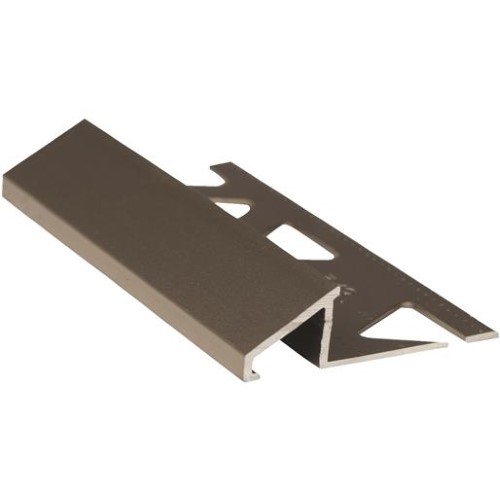 [5679675D] 3/8 in. X 96 in. Pewter Aluminum Tile Reducer