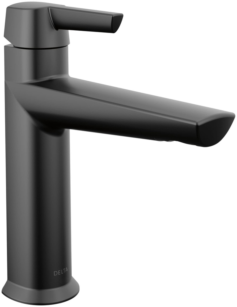 Delta 571-LPU-DST Galeon 1.2 GPM Single Hole Bathroom Faucet Less Drain Assembly Matte Black Faucet Bathroom Sink Faucets Single Handle