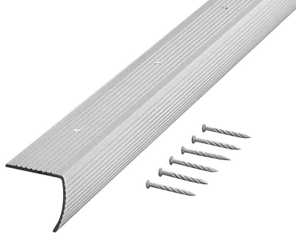 M-D Building Products 1.125 in. H X 1.125 in. W X 72 in. L Prefinished Silver Aluminum Stair Edge