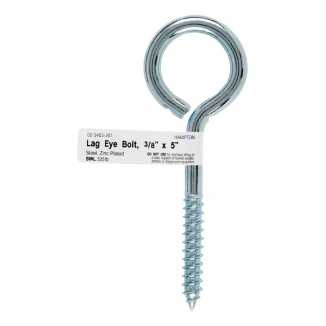 Hampton 7/16 in. X 5 in. L Zinc-Plated Steel Lag Thread Eyebolt Nut Included
