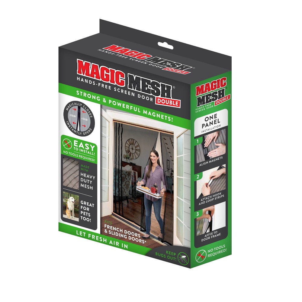 Magic Mesh 83 in. H X 75 in. W Black Mesh Hands-Free Magnetic Screen Door