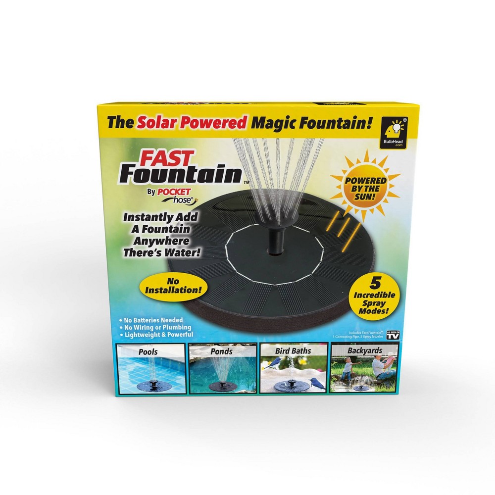 [6026485] Fast Fountain by Pocket Hose  as Seen on TV  Solar Power Water Fountain  Pools and Ponds  Plastic