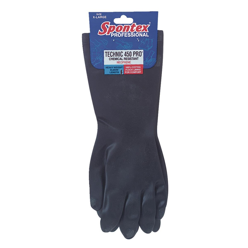 Spontex Technic 450 Latex/Neoprene Cleaning Gloves M Black 1 Pk
