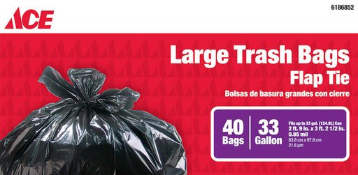 ACE BAG 33GAL 40CT FLAP