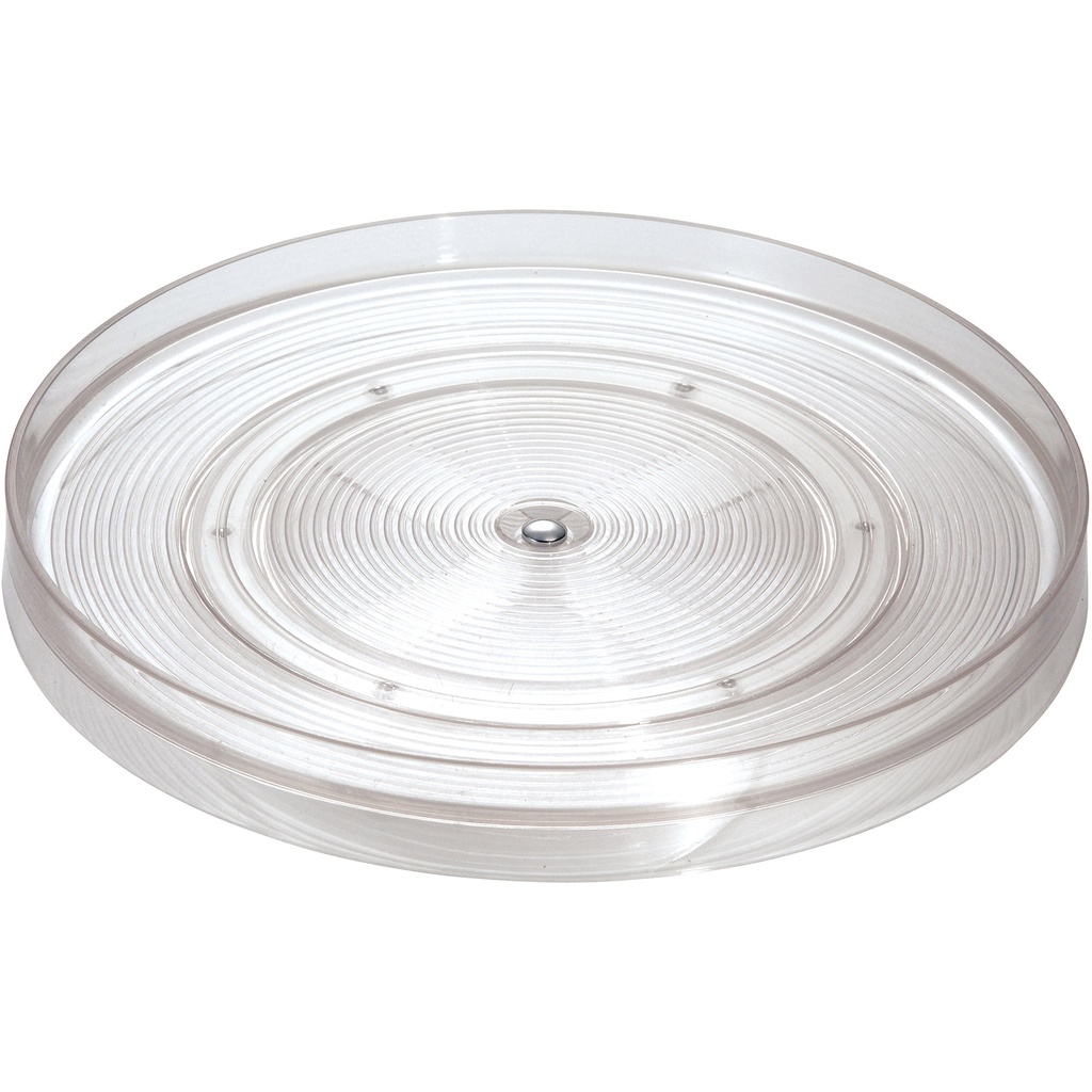 IDESIGN Recycled Plastic Lazy Susan Turntable Organizer the Linus Collection Clear: 11" Kitchen Storage, Hand Wash