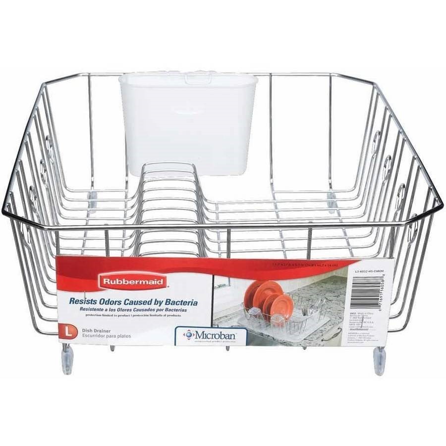 [625050] Antimicrobial Large Chrome Dish Drainer