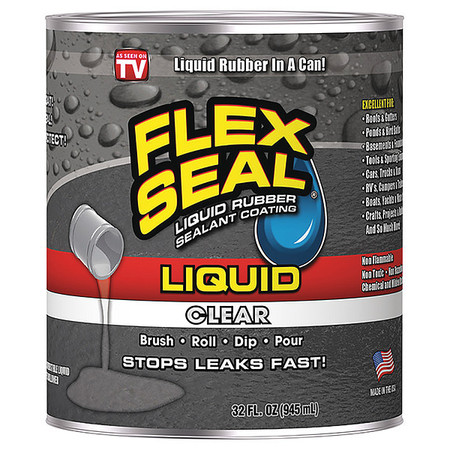 [6321111] Flex Seal Satin Clear Liquid Rubber Sealant Coating 1 Qt.