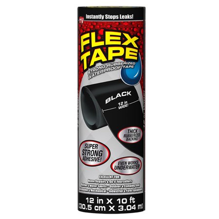 Flex Tape Strong Rubberized Waterproof Tape  12 Inches X 10 Feet  Black