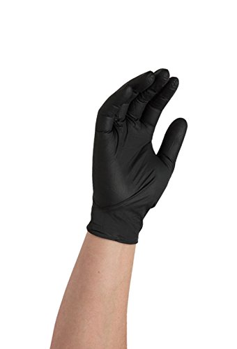 AMMEX Professional Nitrile Disposable Exam Gloves Large Black Powder Free 100 Pk