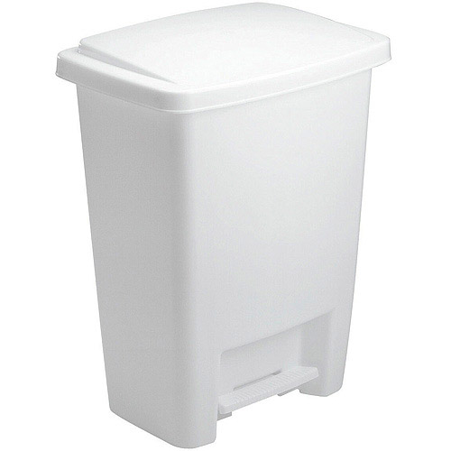 Rubbermaid 8.25 Gal White Plastic Step on Wastebasket