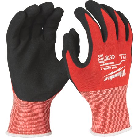 Milwaukee Cut Level 1 Nitrile Dipped Cut Resistant Gloves Red XL 1 Pair