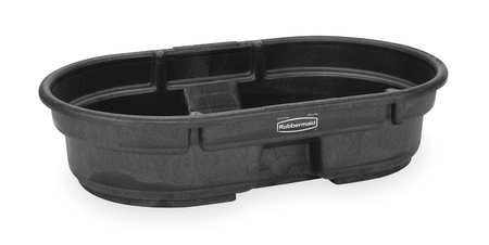 Rubbermaid FG424300 BLA 50 Gal Stock Tank - Oval, Structural Foam, Black