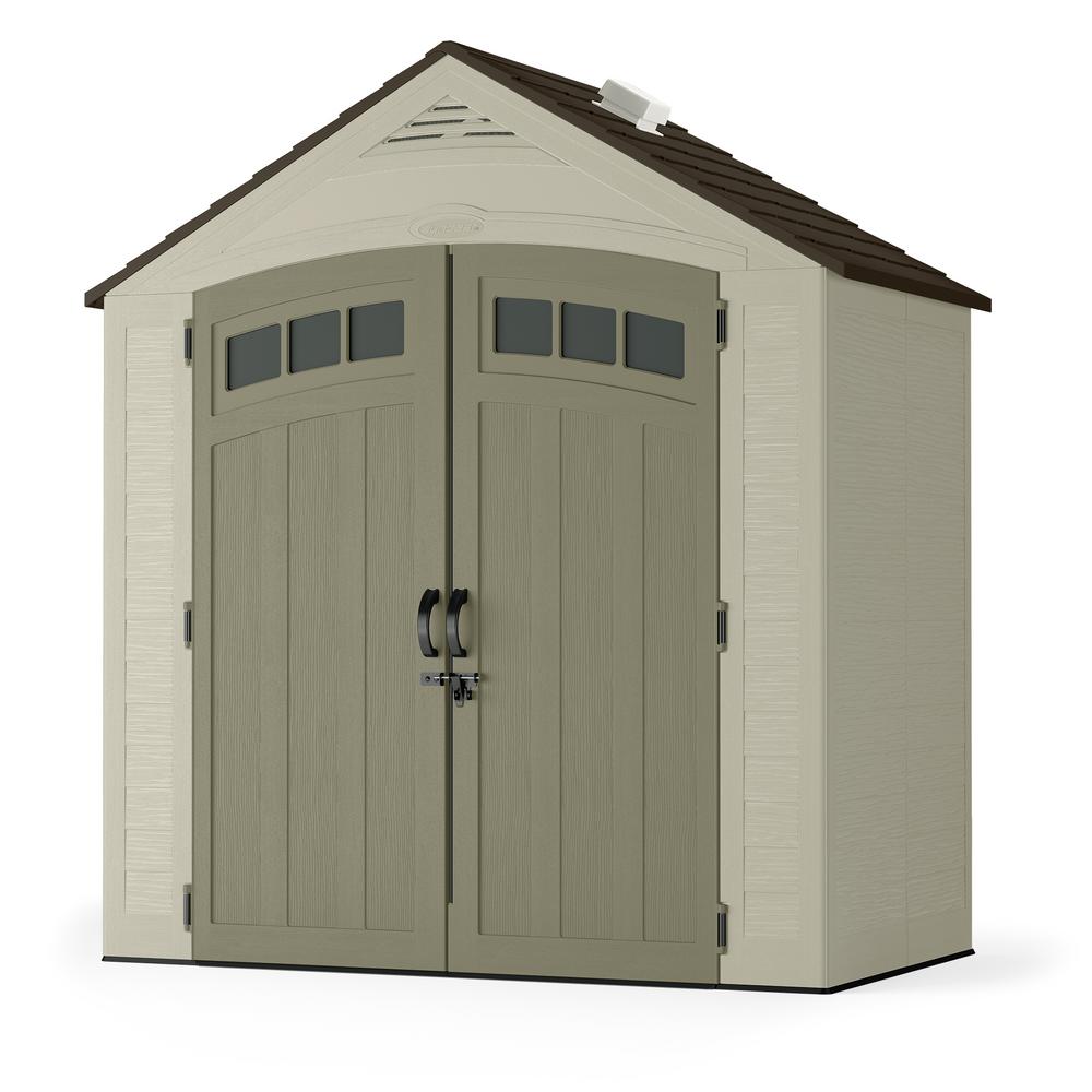 Suncast Vista 7 Ft. X 4 Ft. Resin Standard Modern Storage Shed with Floor Kit