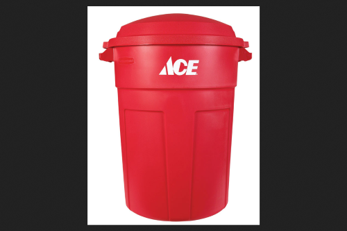 TRASH CAN 32GAL RED ACE